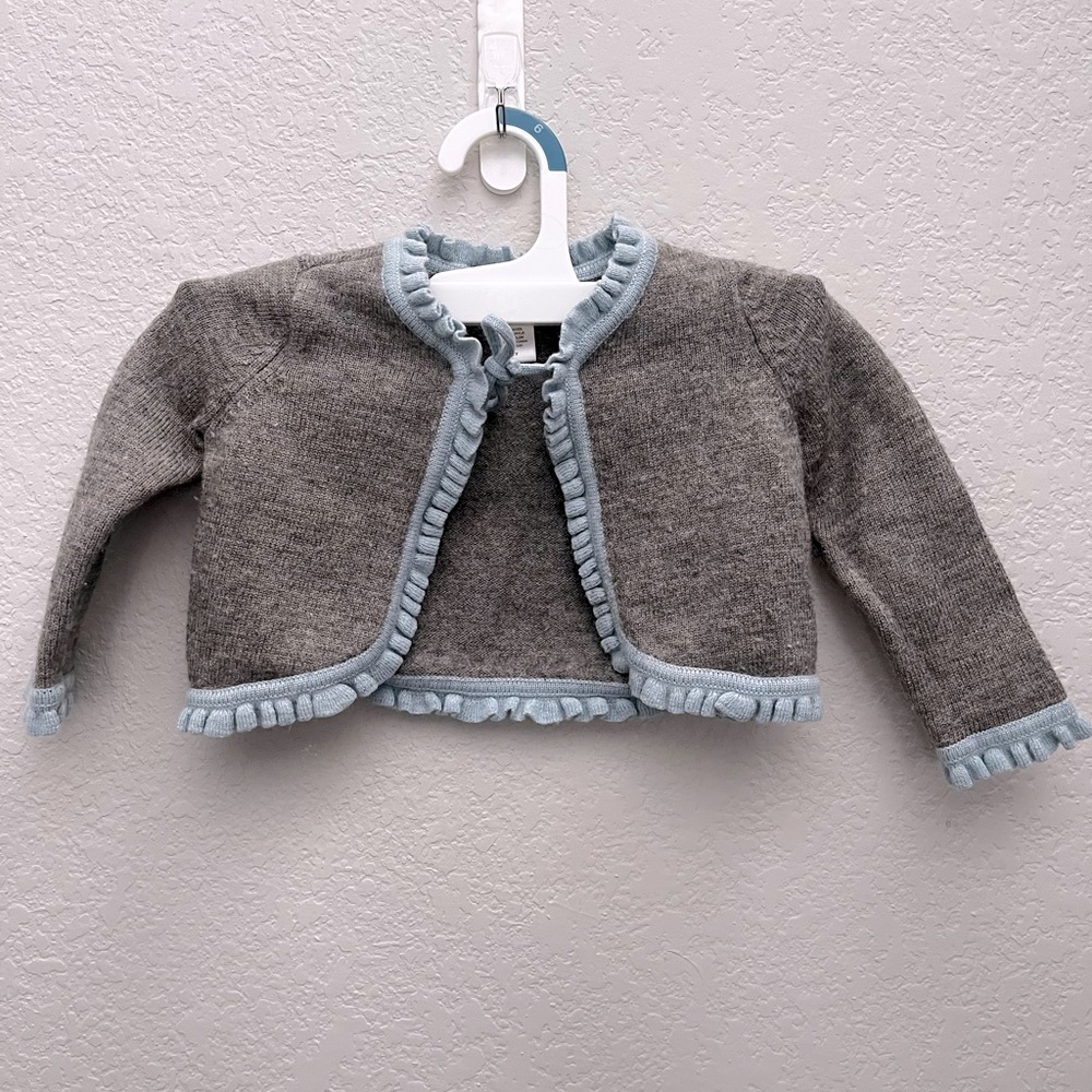 Janie and Jack Wool Cardigan Grey Blue Size 2T Fall Favorite